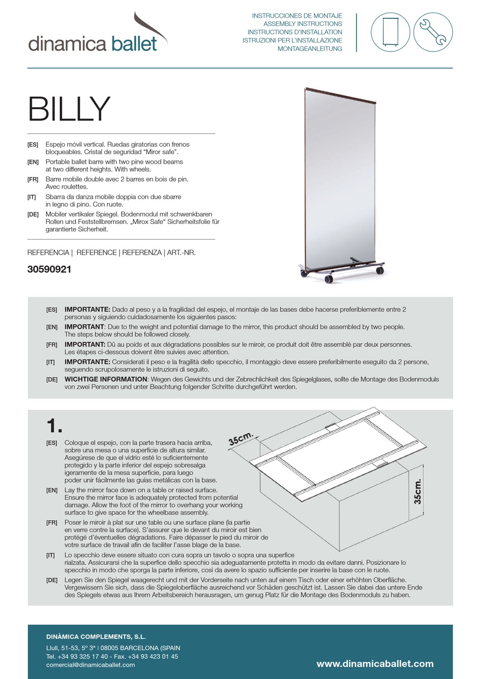 DINAMICA BALLET BILLY ASSEMBLY INSTRUCTIONS Pdf Download ManualsLib