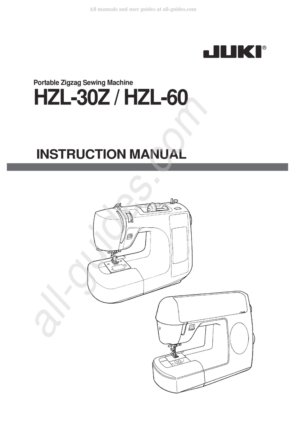 JUKI HZL30Z INSTRUCTION MANUAL Pdf Download ManualsLib
