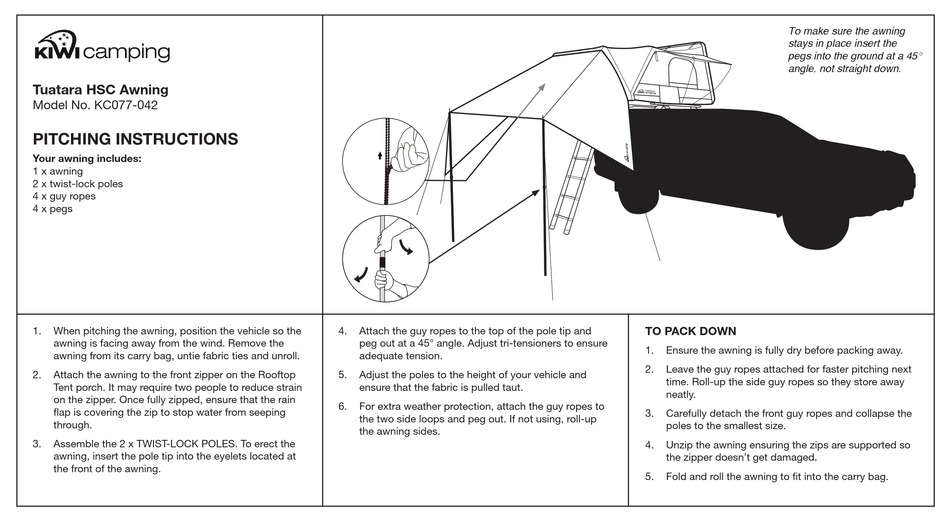 KIWI CAMPING KC077042 PITCHING INSTRUCTIONS Pdf Download ManualsLib