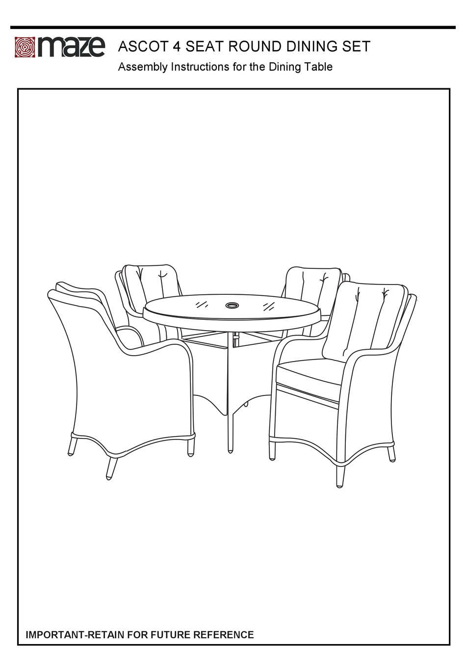 MAZE ASCOT ASSEMBLY INSTRUCTIONS Pdf Download ManualsLib