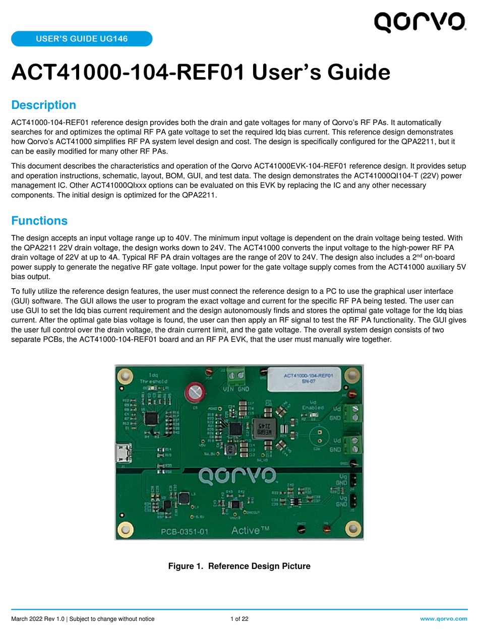 QORVO ACT41000104REF01 USER MANUAL Pdf Download ManualsLib