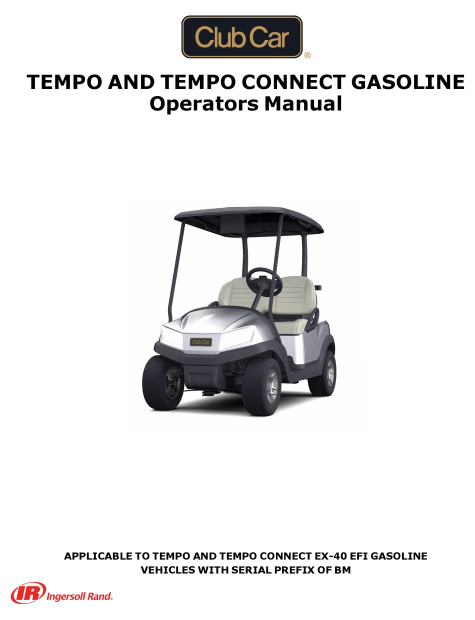 Ingersoll-rand Club Car Tempo Operator's Manual Pdf Download 