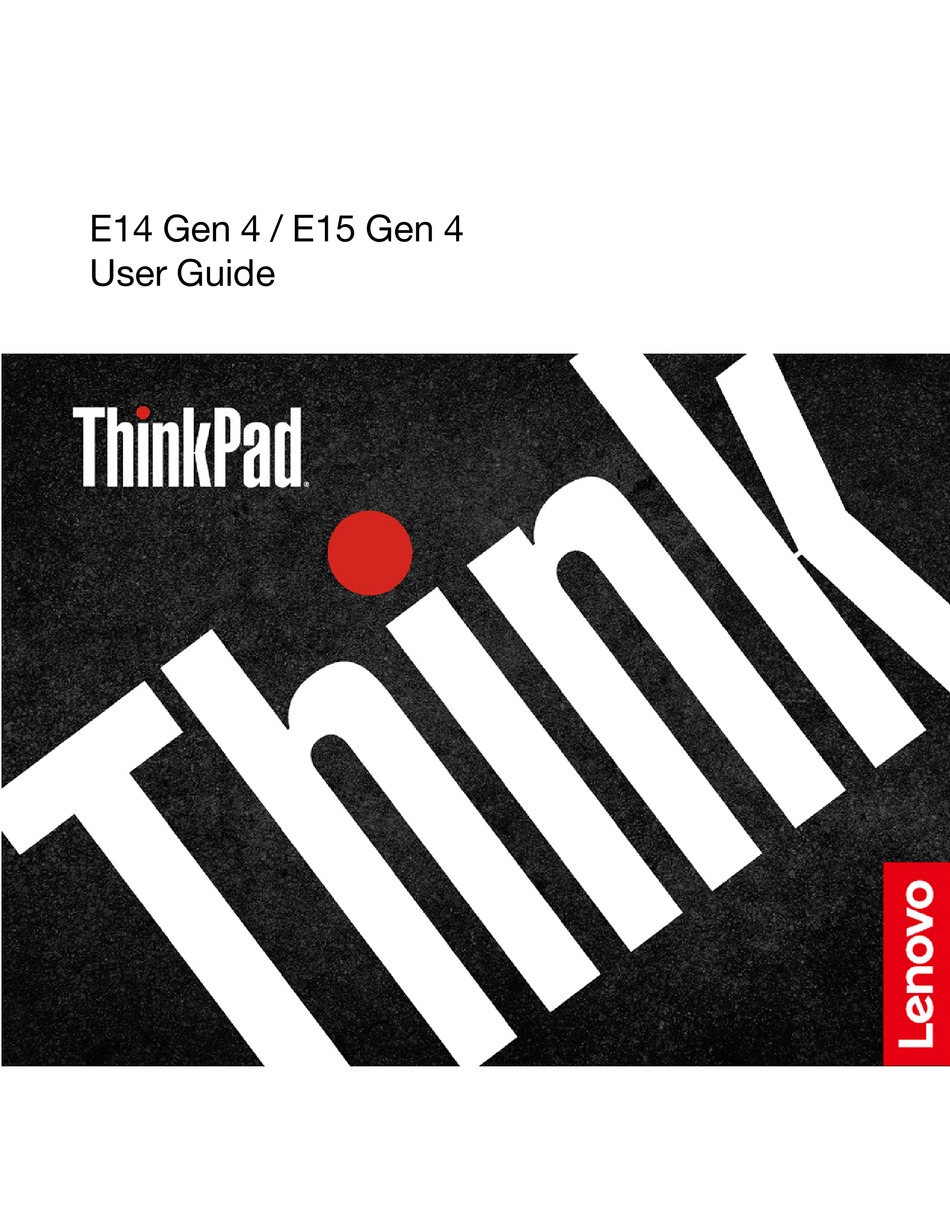 LENOVO THINKPAD E14 GEN 4 USER MANUAL Pdf Download  ManualsLib