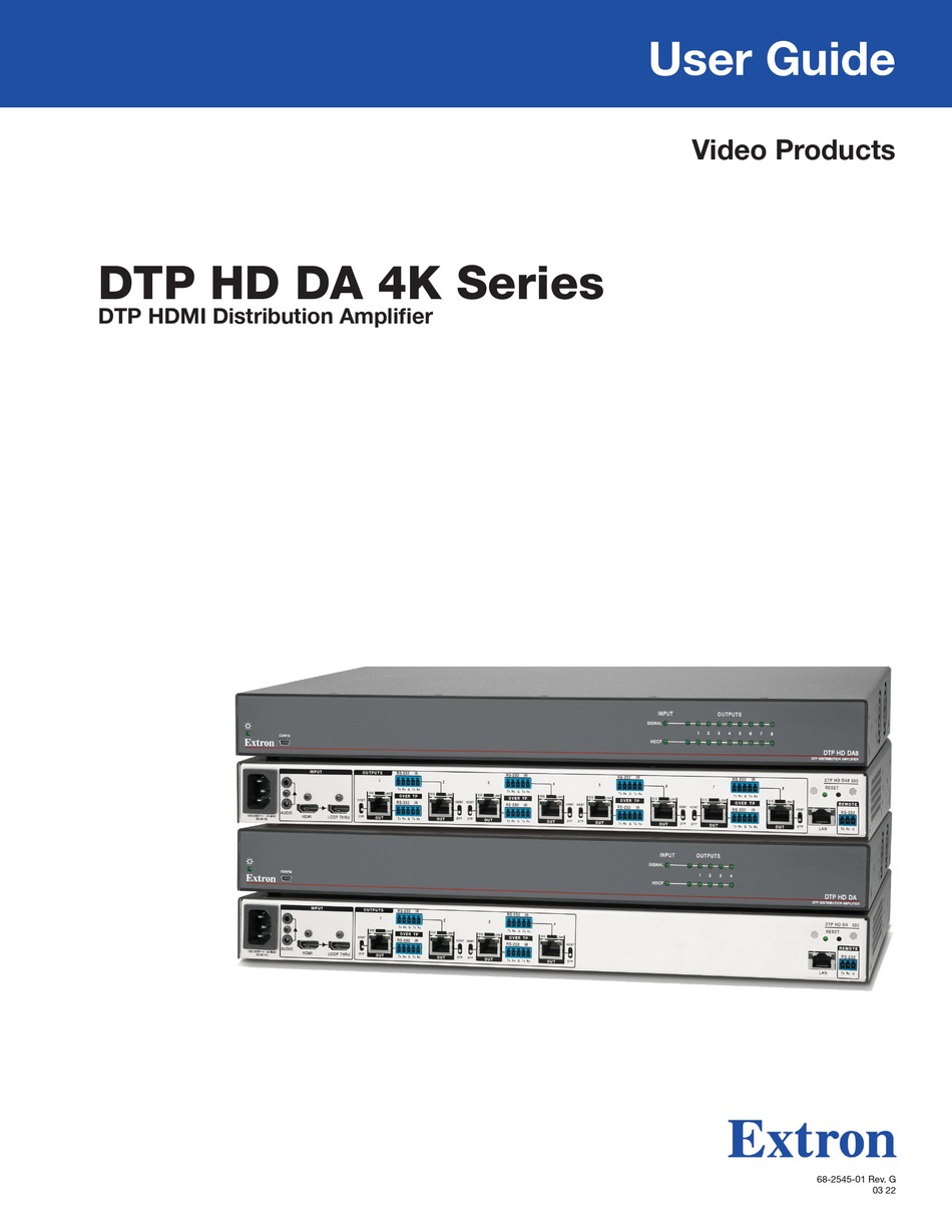 EXTRON ELECTRONICS DTP HD DA 4K SERIES USER MANUAL Pdf Download