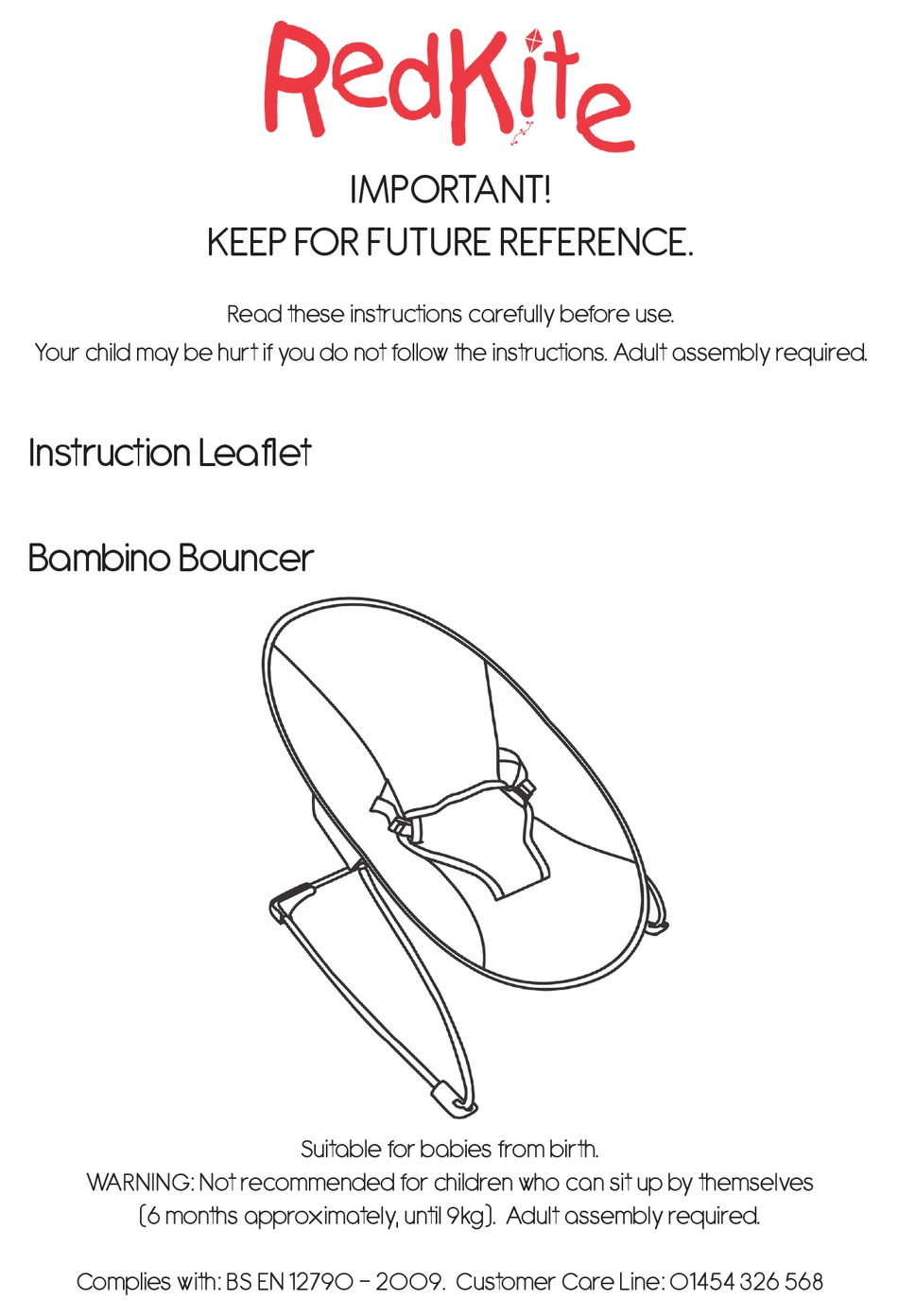 REDKITE BAMBINO BOUNCER INSTRUCTION LEAFLET Pdf Download ManualsLib
