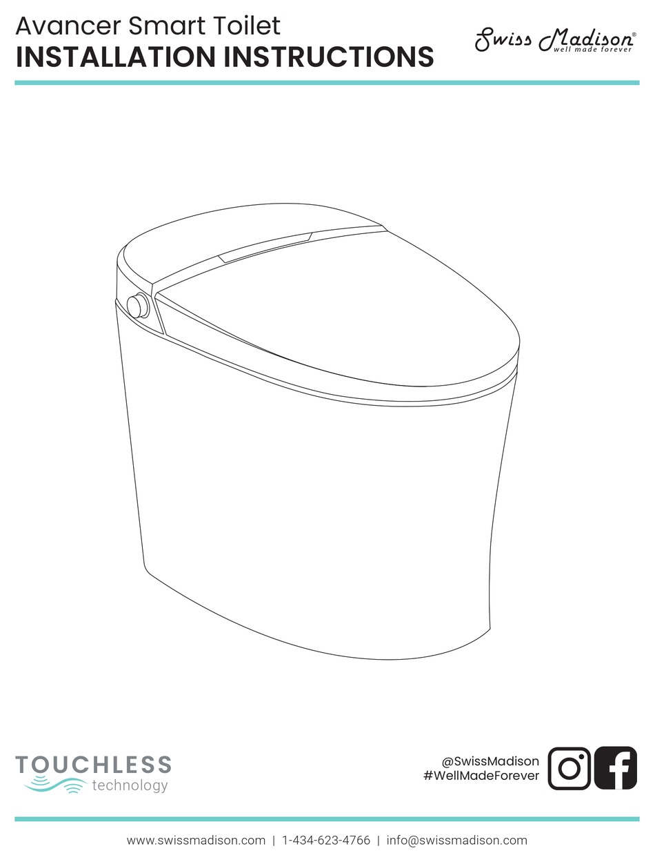 SWISS MADISON AVANCER SMART TOILET INSTALLATION INSTRUCTIONS MANUAL Pdf