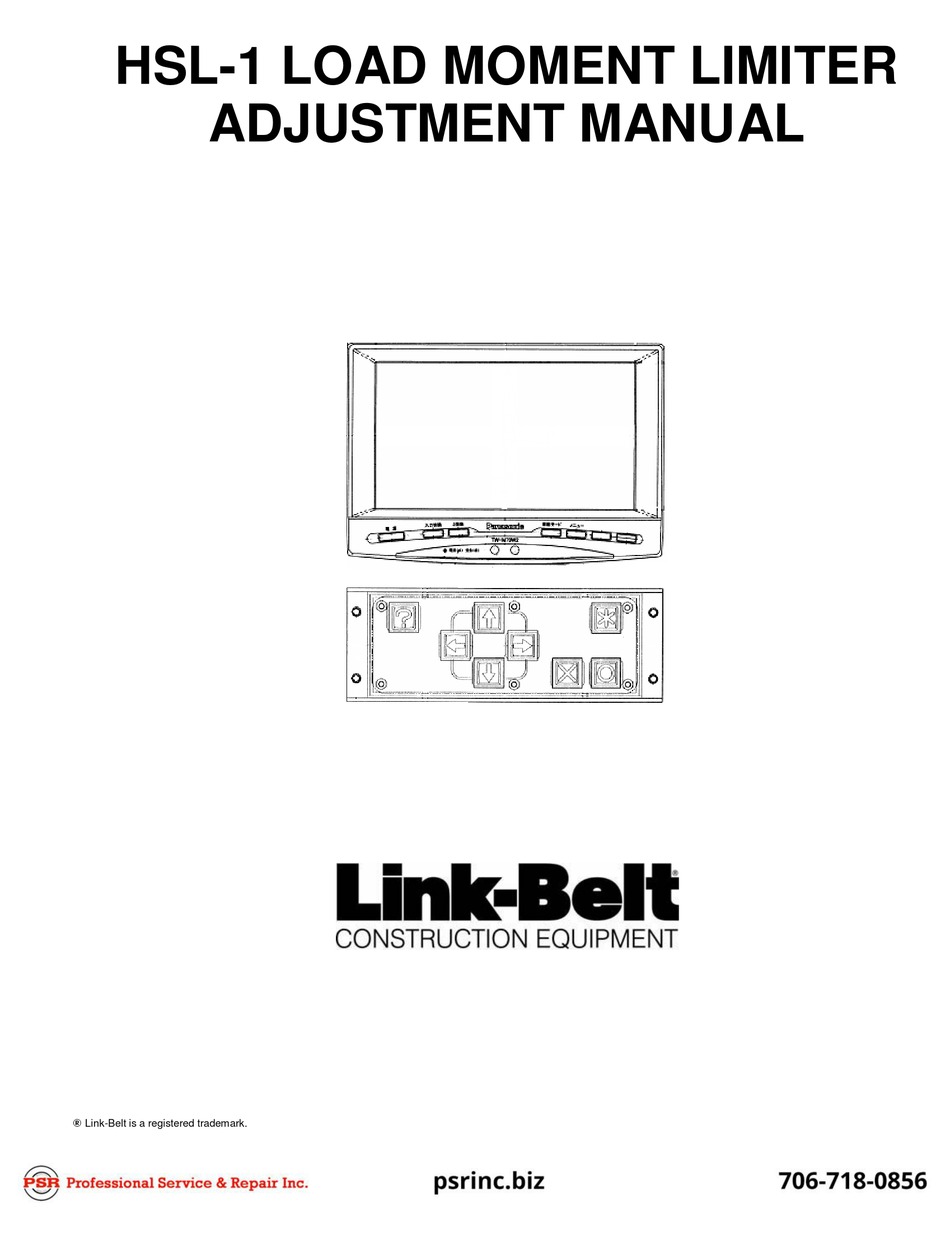 LINKBELT HSL1 ADJUSTMENT MANUAL Pdf Download ManualsLib