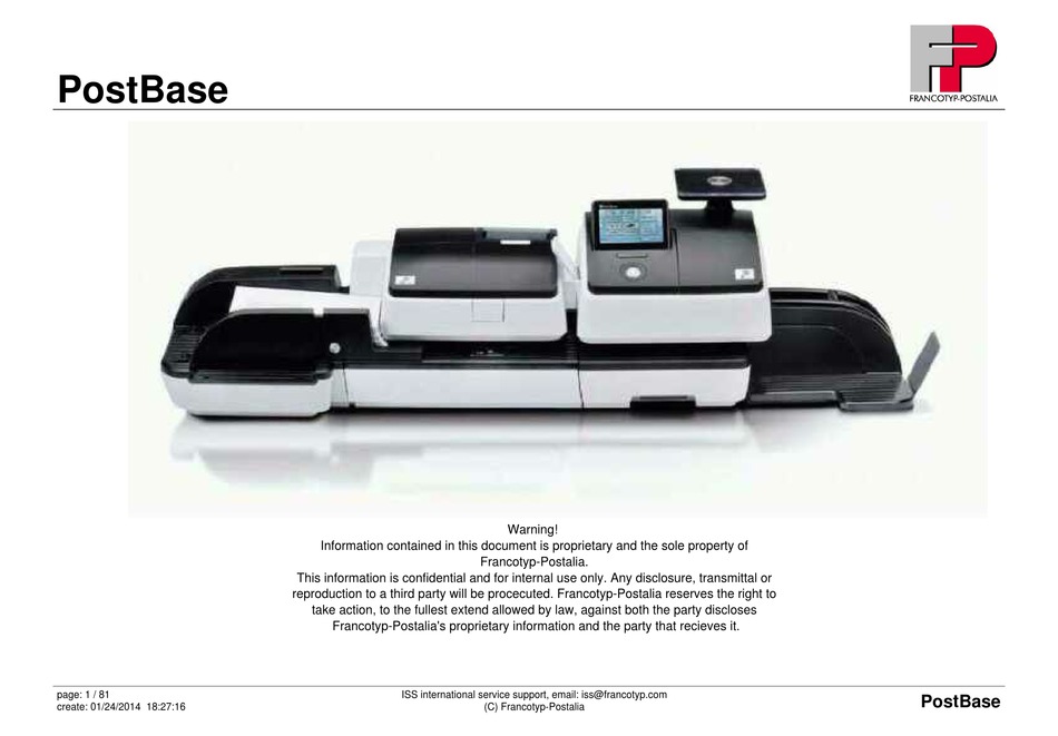 FRANCOTYPPOSTALIA POSTBASE MANUAL Pdf Download ManualsLib