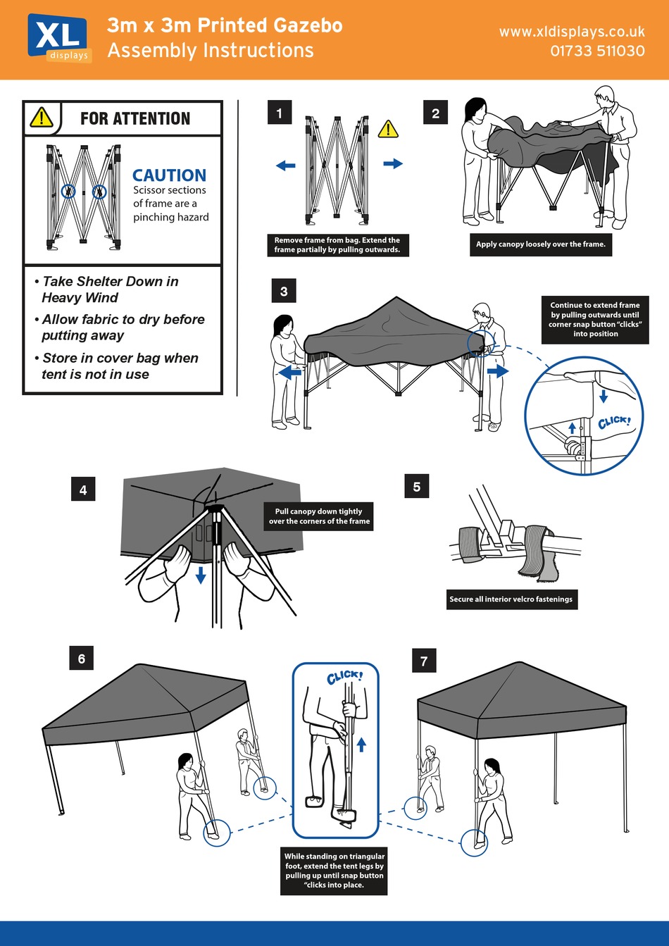 XL DISPLAYS 3M X 3M PRINTED GAZEBO ASSEMBLY INSTRUCTIONS Pdf Download