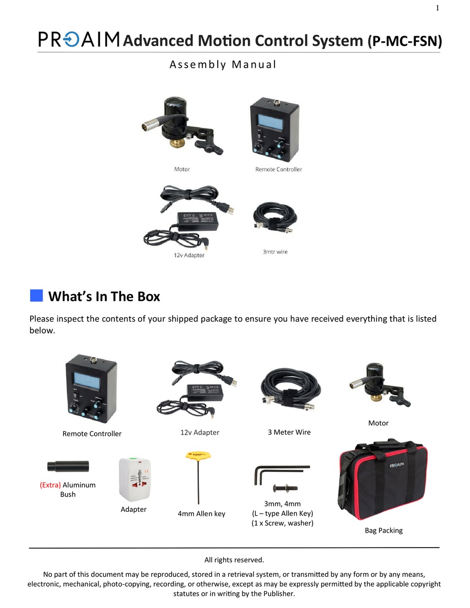 PROAIM P-MC-FSN ASSEMBLY MANUAL Pdf Download | ManualsLib