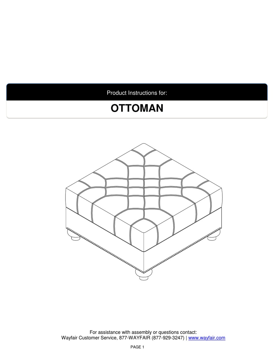 WAYFAIR OTTOMAN PRODUCT INSTRUCTIONS Pdf Download ManualsLib