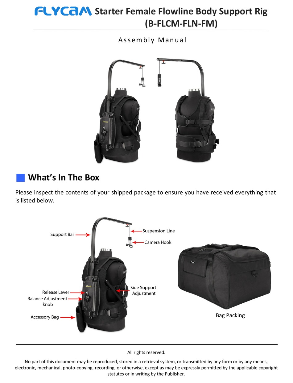 FLYCAM FLOWLINE B-FLCM-FLN-FM ASSEMBLY MANUAL Pdf Download | ManualsLib