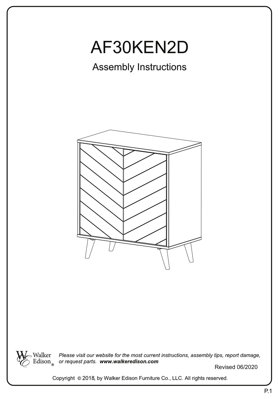 WALKER EDISON AF30KEN2D ASSEMBLY INSTRUCTIONS MANUAL Pdf Download ManualsLib