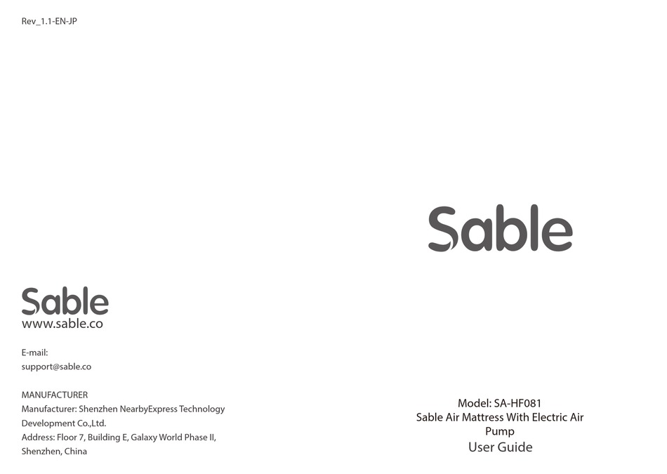 SABLE SAHF081 USER MANUAL Pdf Download ManualsLib