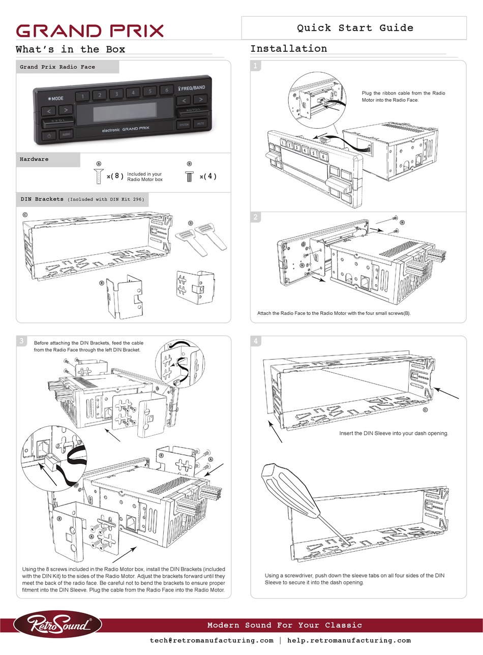 RETROSOUND GRAND PRIX QUICK START MANUAL Pdf Download ManualsLib