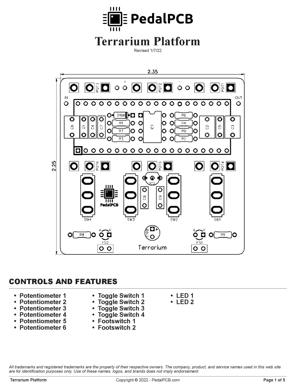 PEDALPCB TERRARIUM PLATFORM WIRING DIAGRAM Pdf Download ManualsLib