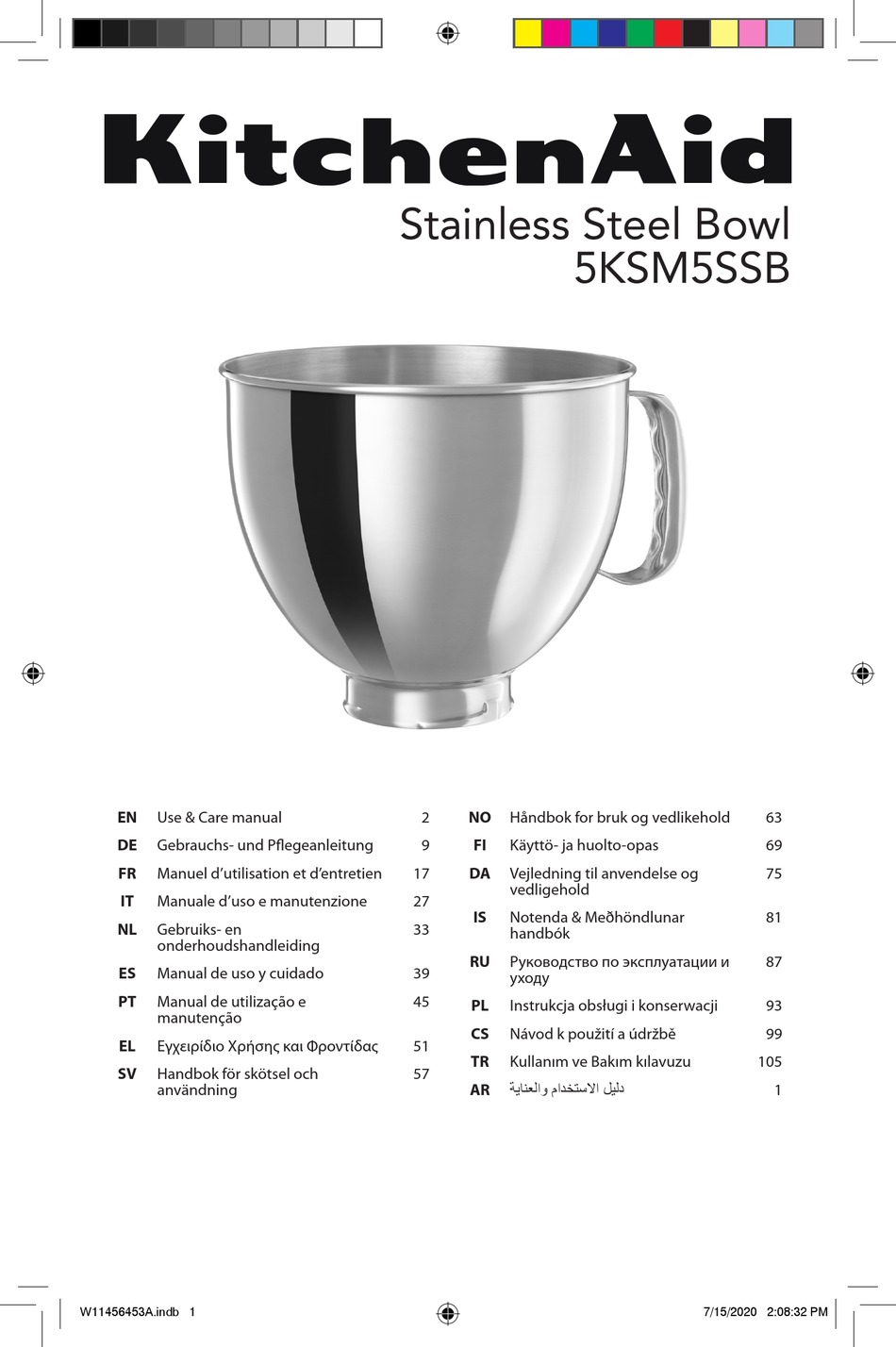 KITCHENAID 5KSM5SSB USE & CARE MANUAL Pdf Download ManualsLib
