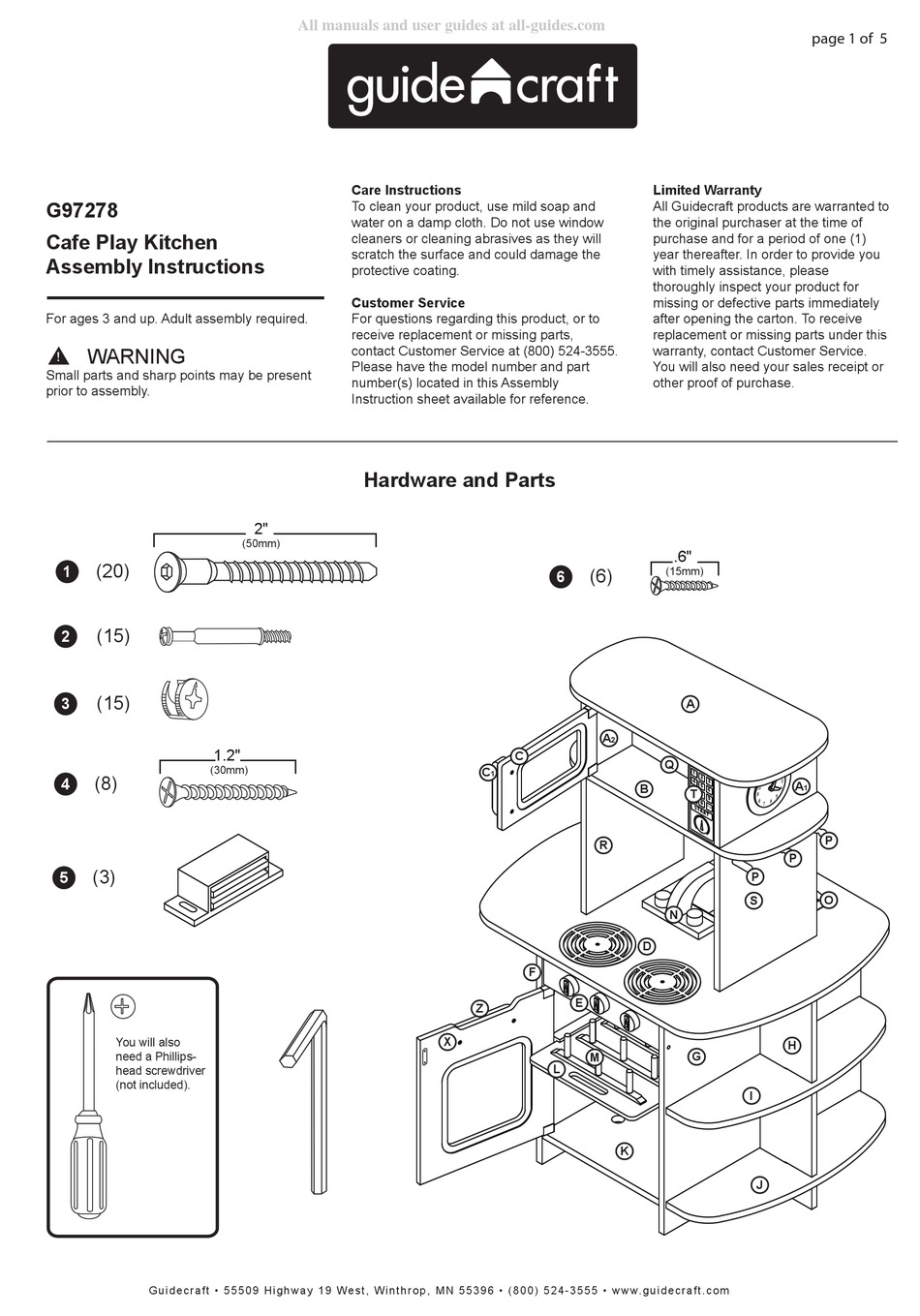 GUIDECRAFT G97278 ASSEMBLY INSTRUCTIONS Pdf Download ManualsLib