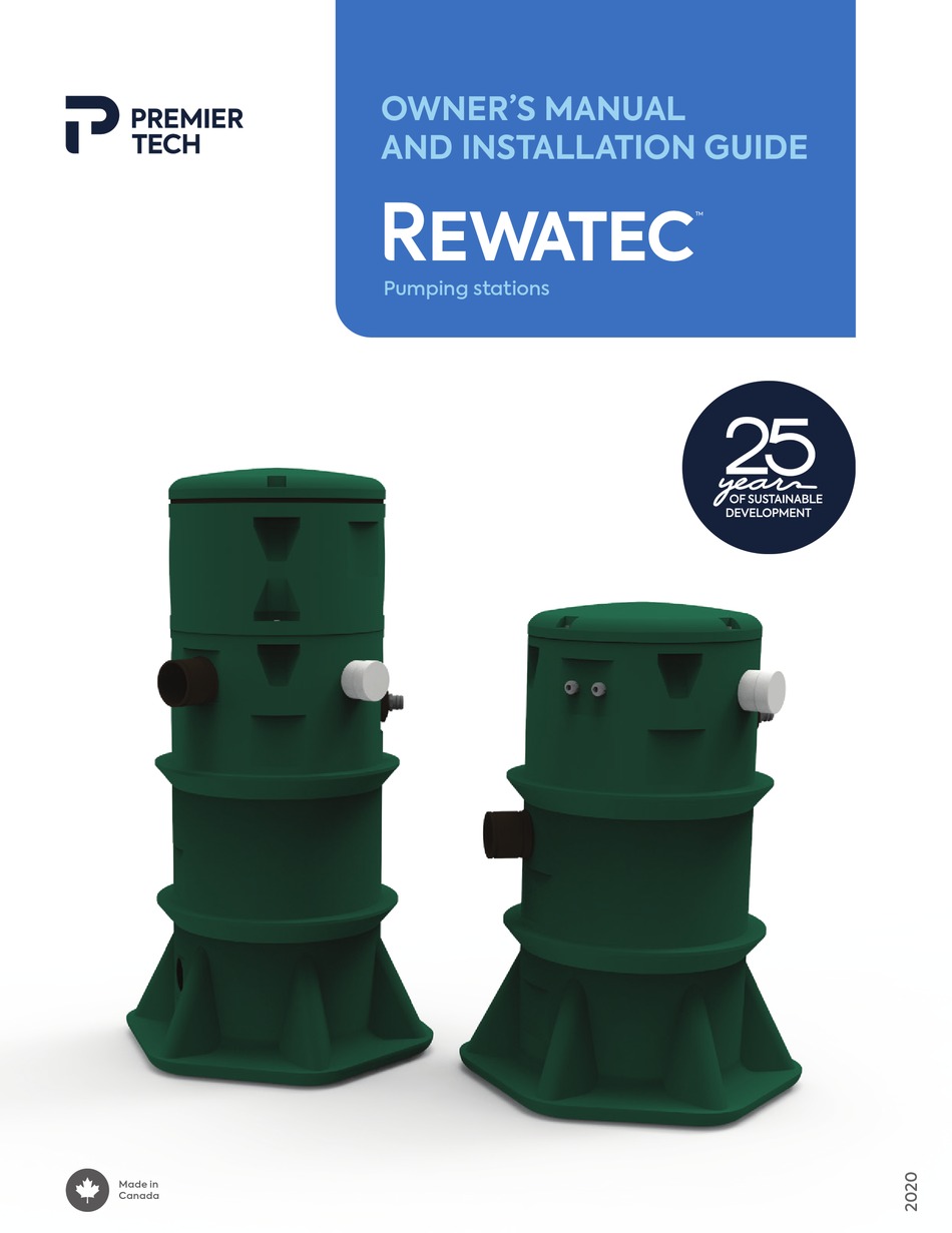 PREMIER TECH REWATEC PSA240 OWNER'S MANUAL AND INSTALLATION MANUAL Pdf