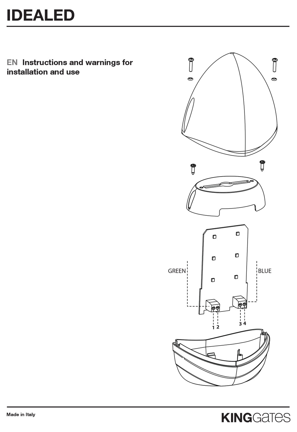 KING GATES IDEALED INSTRUCTIONS AND WARNINGS FOR INSTALLATION AND USE Pdf Download ManualsLib