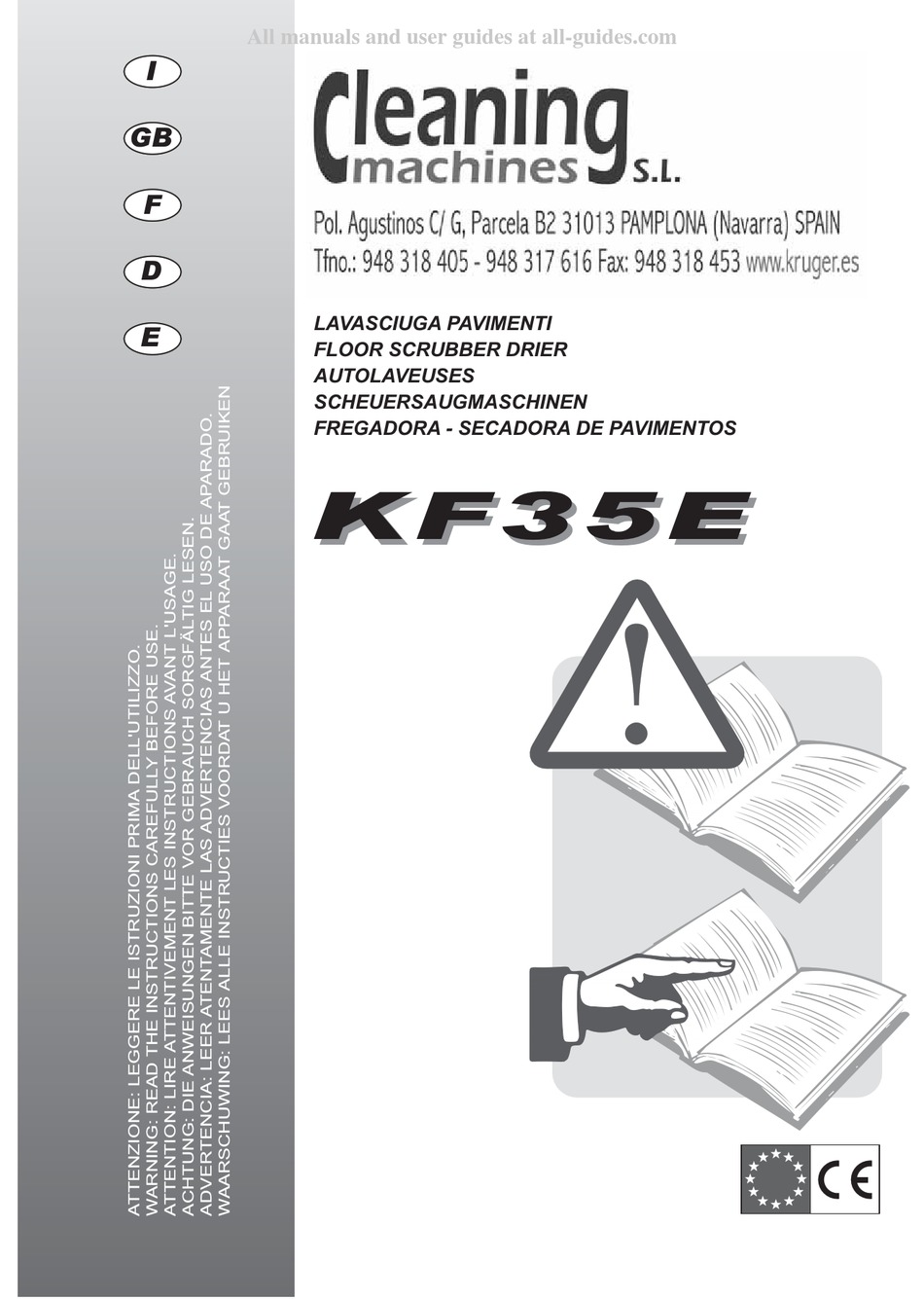CLEANING MACHINES KF35E MANUAL Pdf Download ManualsLib