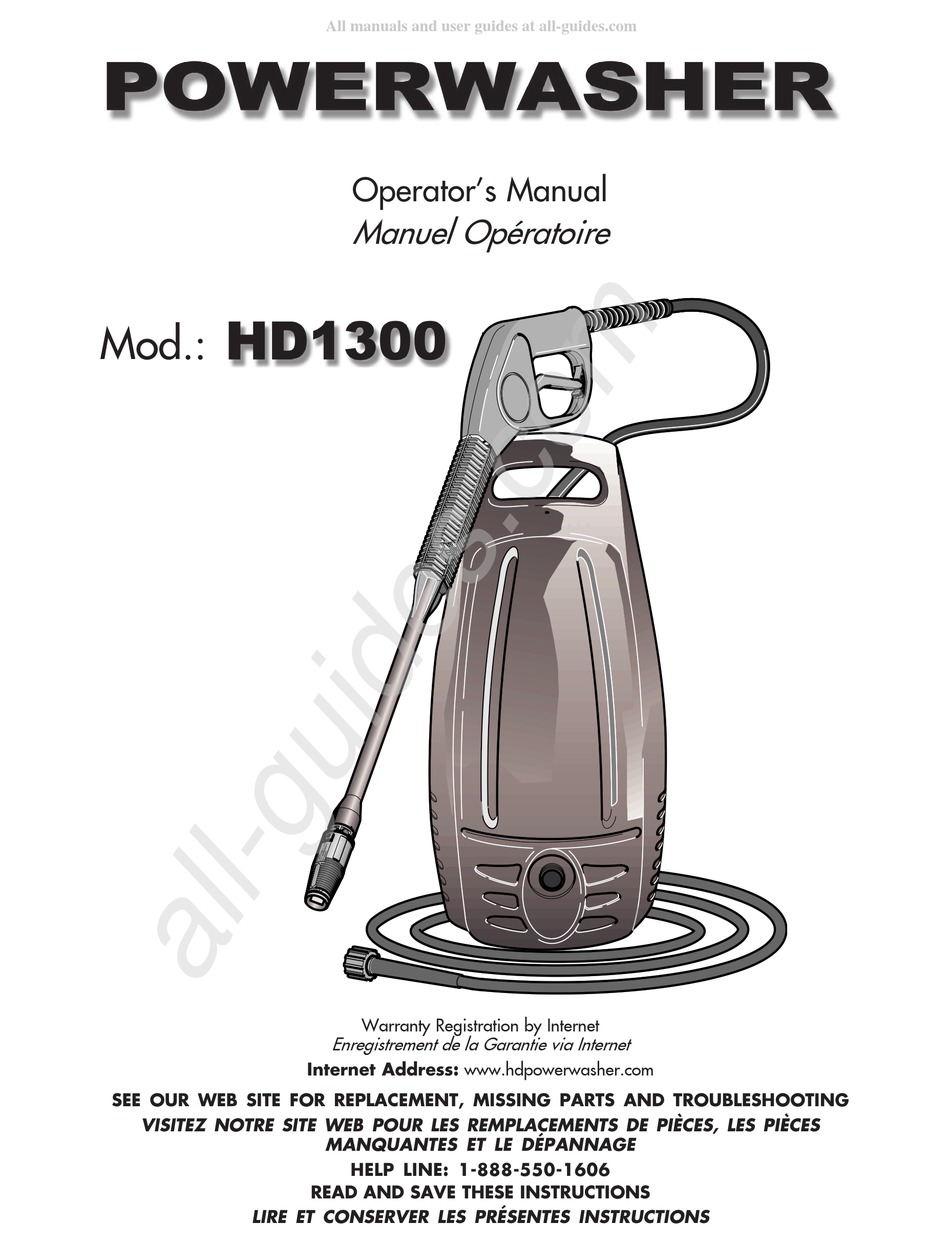 Husky Powerwasher Hd1300 Operators Manual Pdf Download Manualslib 7553