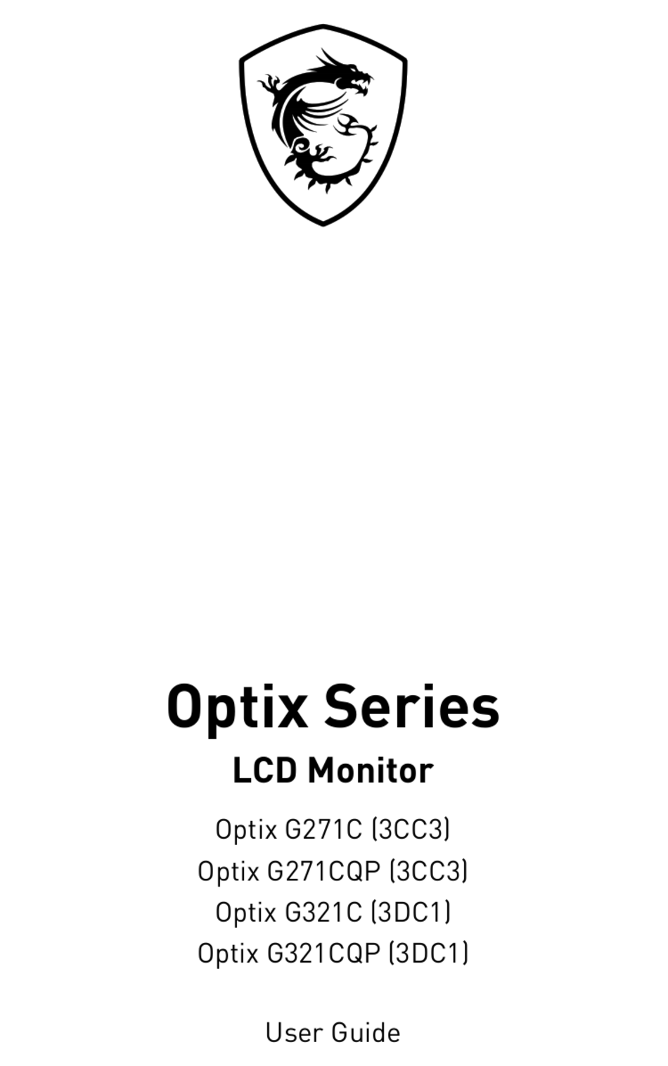 MSI OPTIX SERIES USER MANUAL Pdf Download ManualsLib