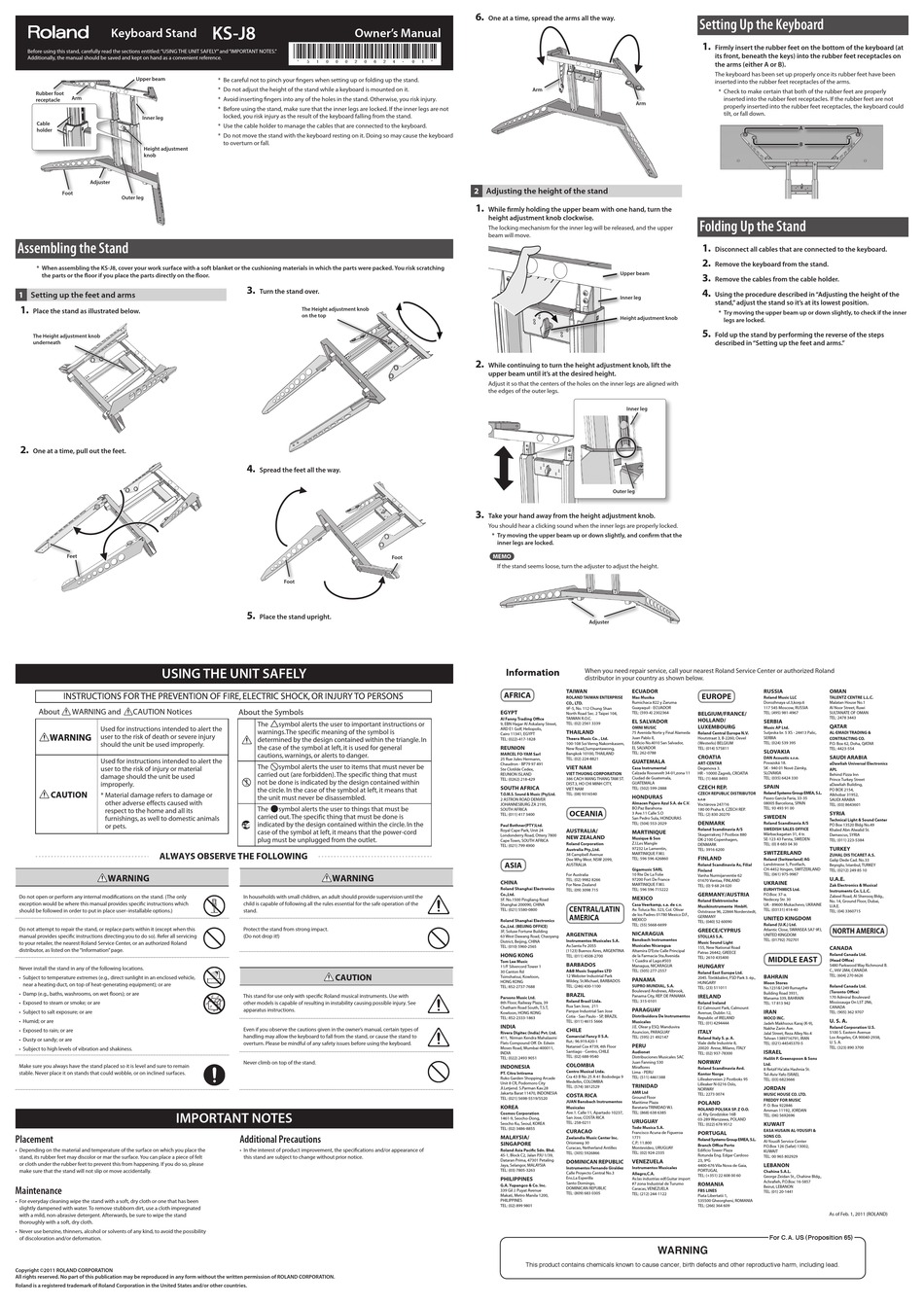 ROLAND KSJ8 OWNER'S MANUAL Pdf Download ManualsLib