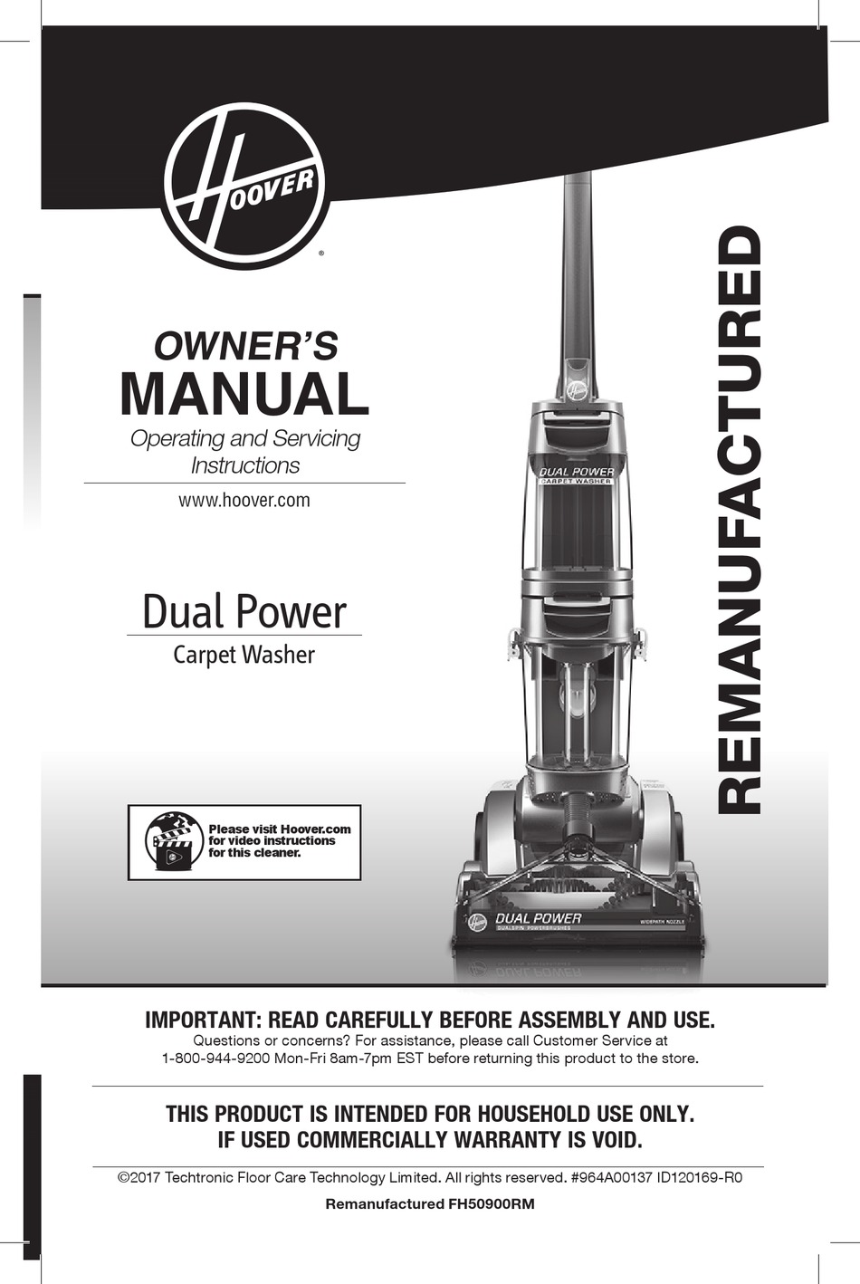 Hoover Fh50900rm Owner's Manual Pdf Download 