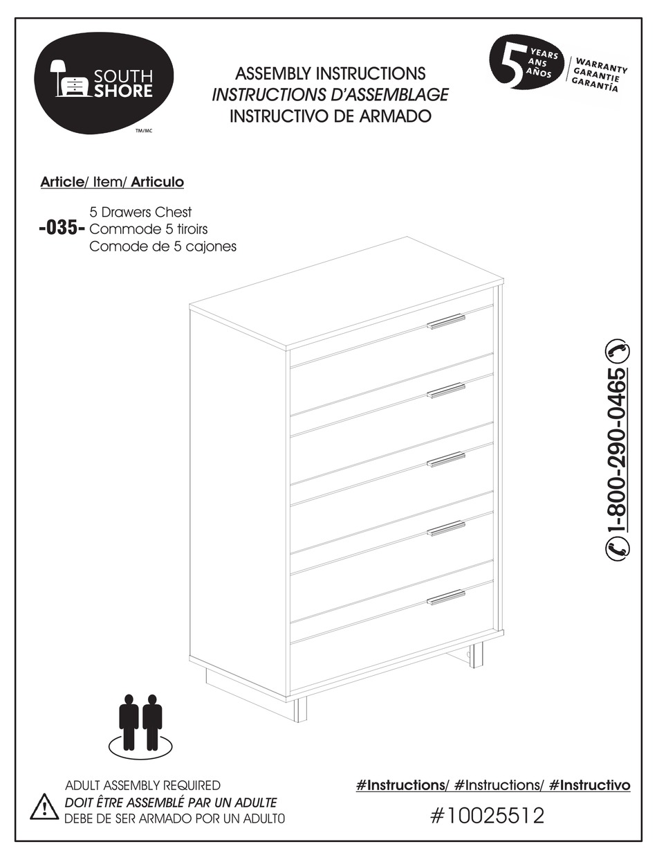 SOUTH SHORE 035 ASSEMBLY INSTRUCTIONS MANUAL Pdf Download ManualsLib