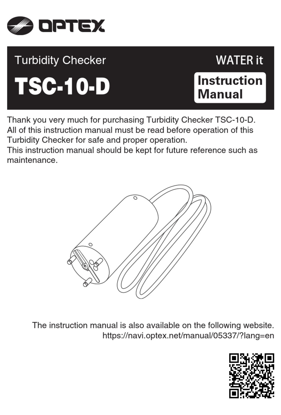 OPTEX TSC10D INSTRUCTION MANUAL Pdf Download ManualsLib