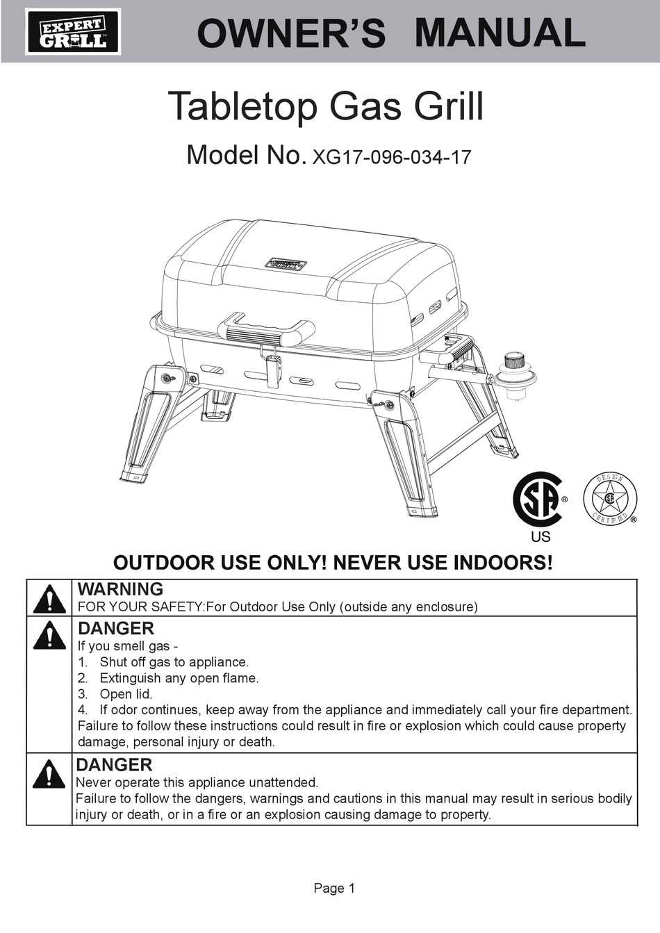 EXPERT GRILL XG1709603417 OWNER'S MANUAL Pdf Download ManualsLib
