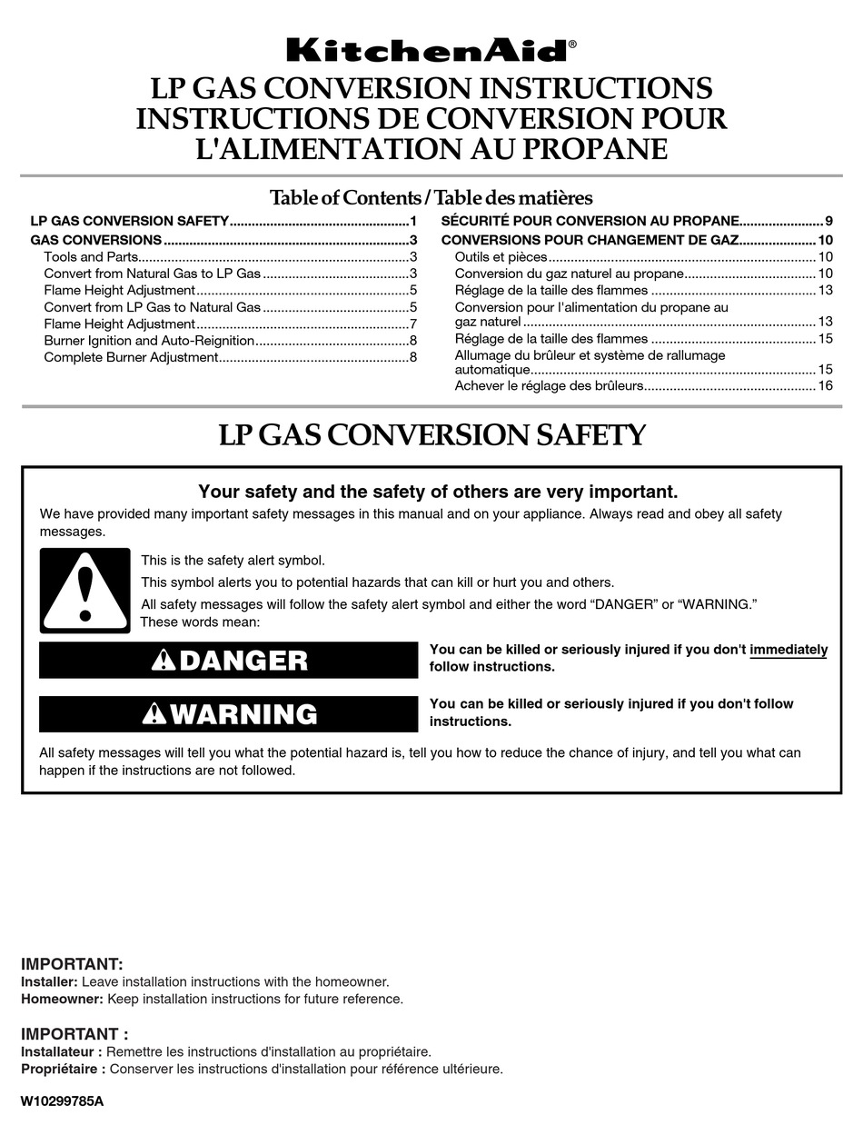 KITCHENAID LP INSTRUCTIONS MANUAL Pdf Download ManualsLib