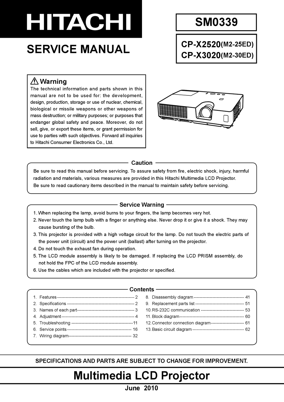 HITACHI CPX2520 SERVICE MANUAL Pdf Download ManualsLib