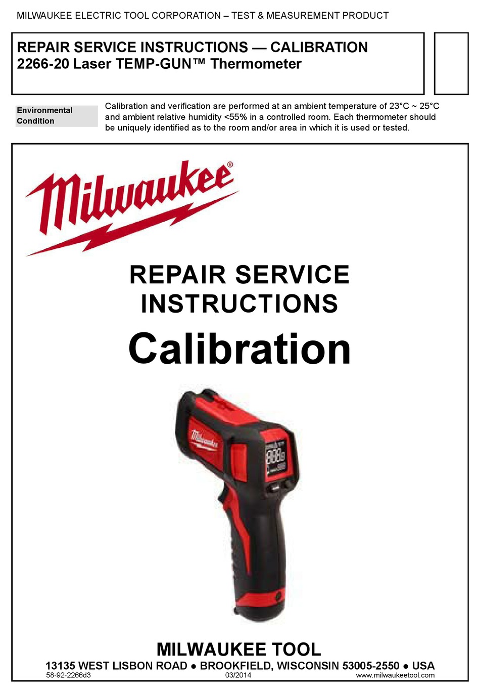MILWAUKEE TEMPGUN 226620 REPAIR SERVICE INSTRUCTIONS Pdf Download