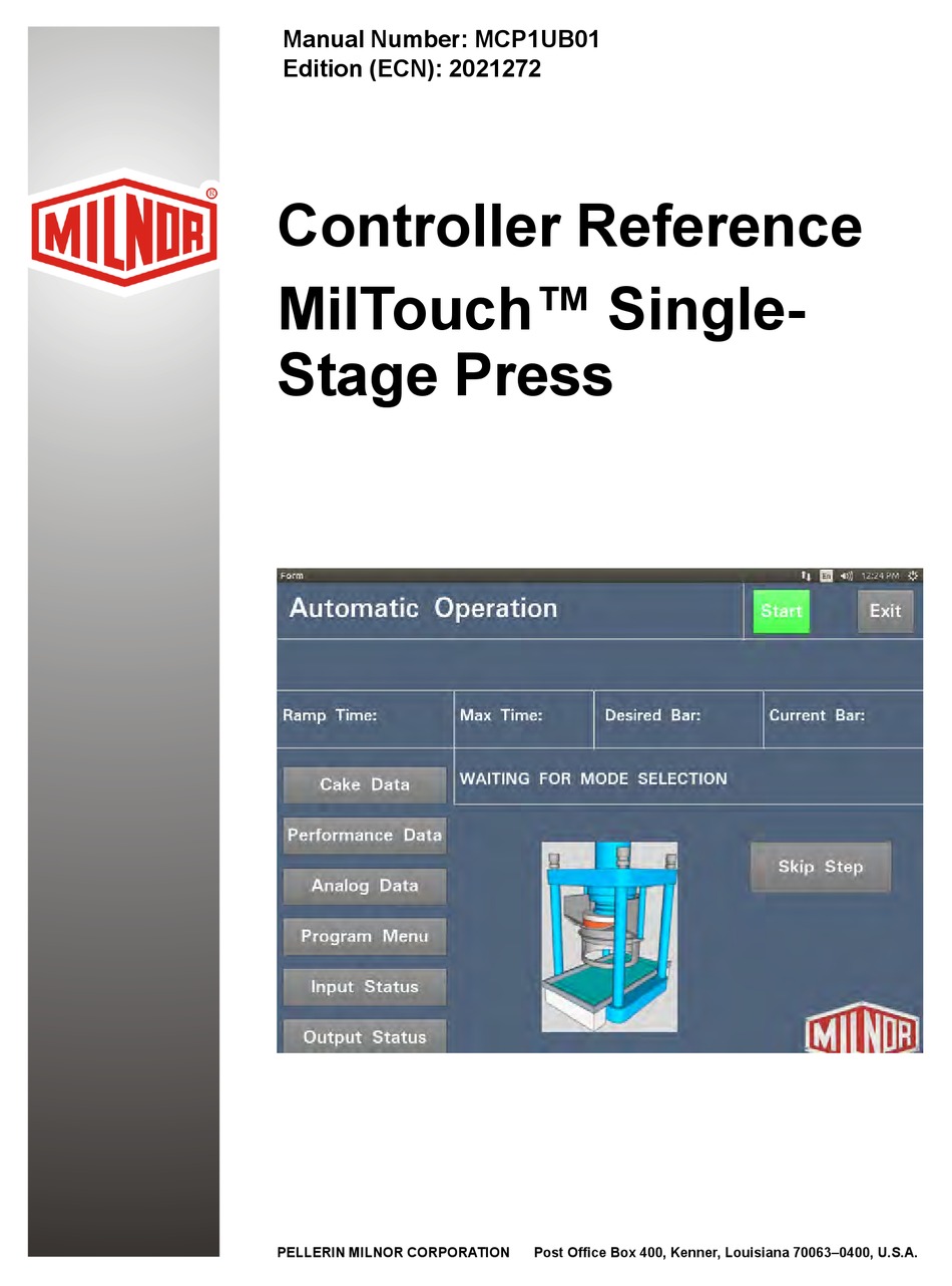 MILNOR MILTOUCH MANUAL Pdf Download ManualsLib