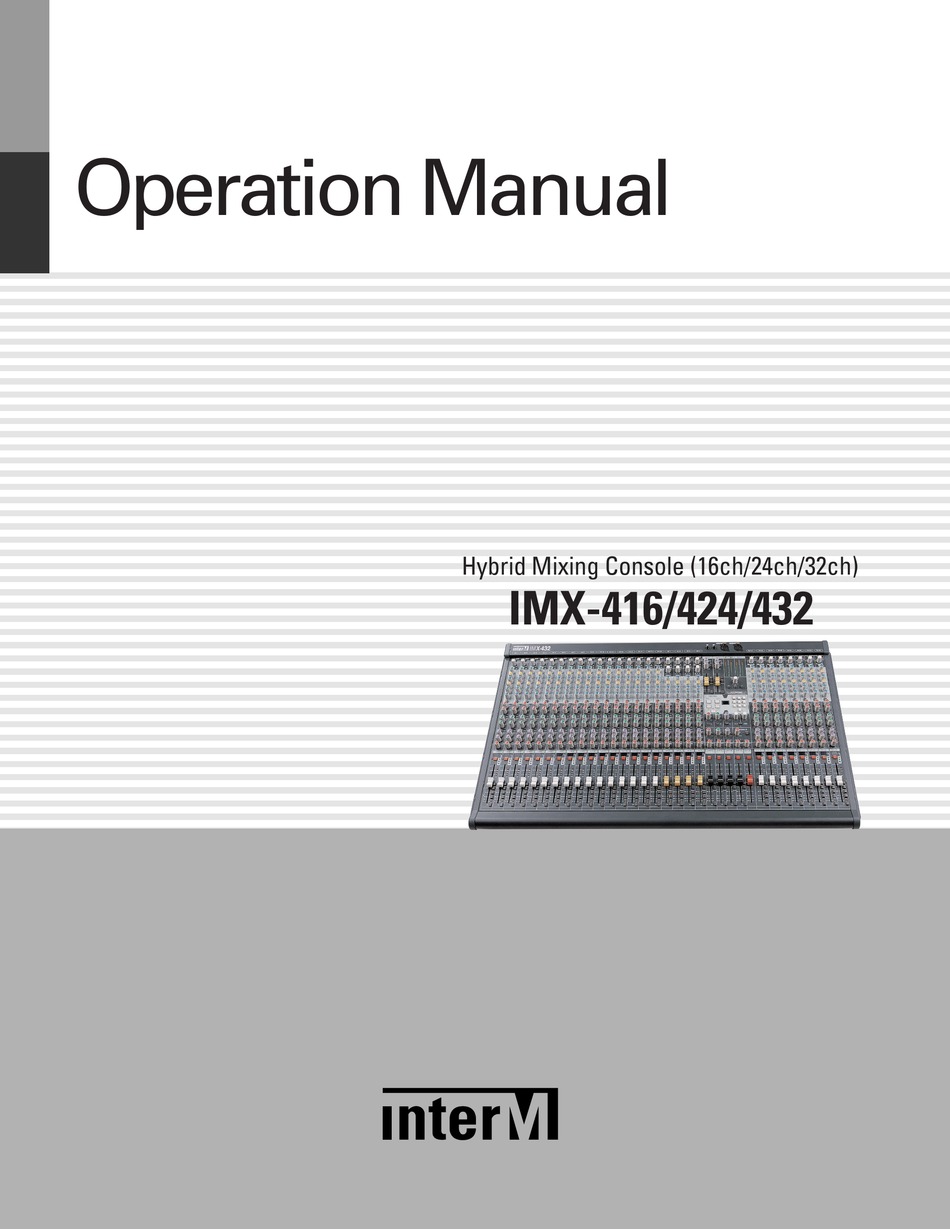 Inter M Imx 416 Operation Manual Pdf Download Manualslib