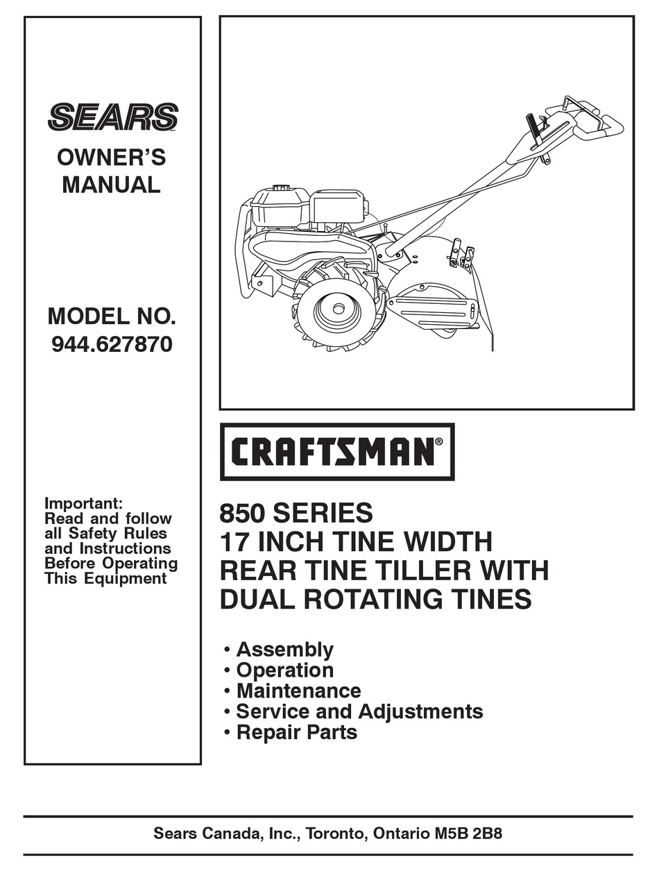 CRAFTSMAN 850 SERIES OWNER'S MANUAL Pdf Download | ManualsLib