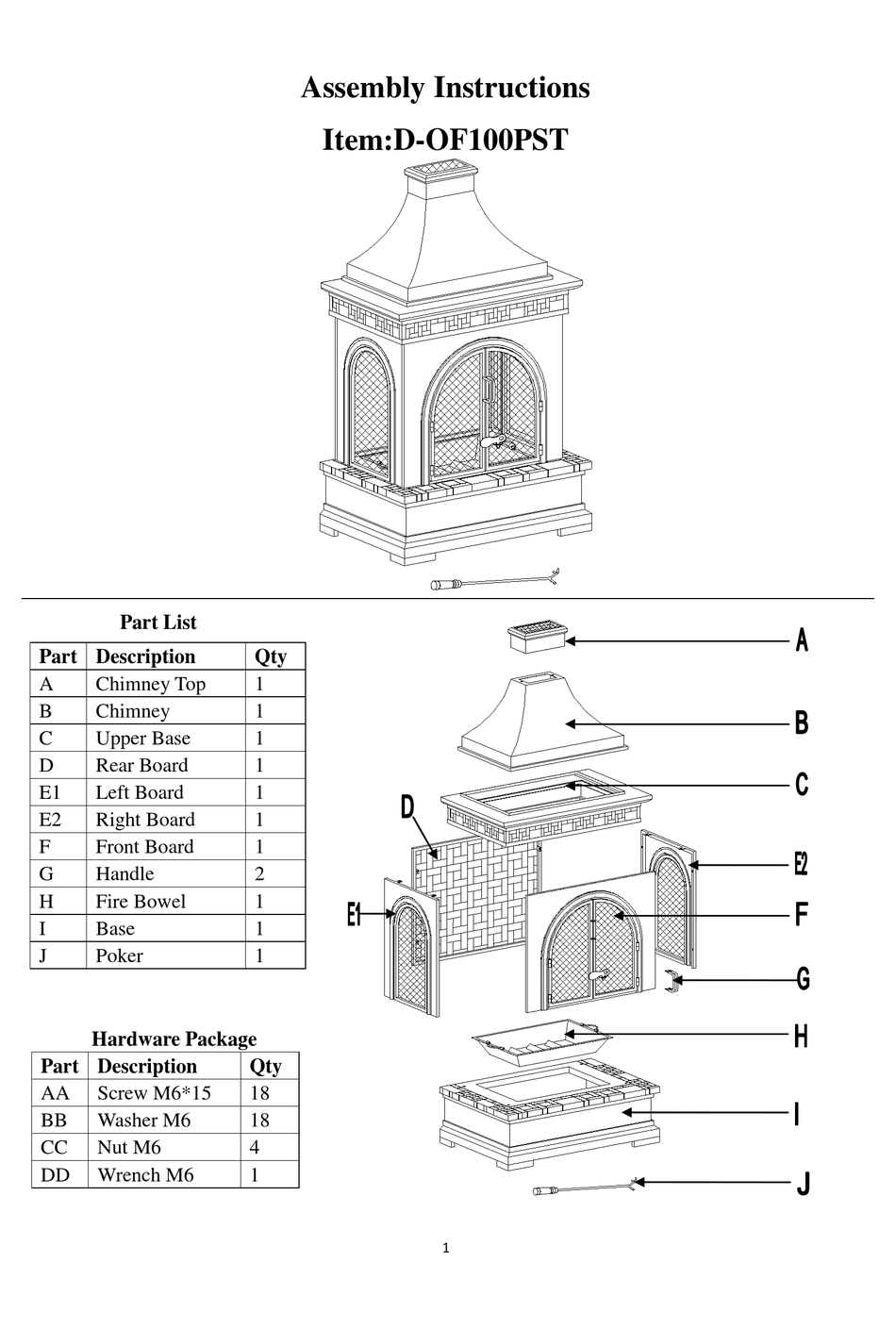 HOMEDEPOT DOF100PST ASSEMBLY INSTRUCTIONS Pdf Download ManualsLib