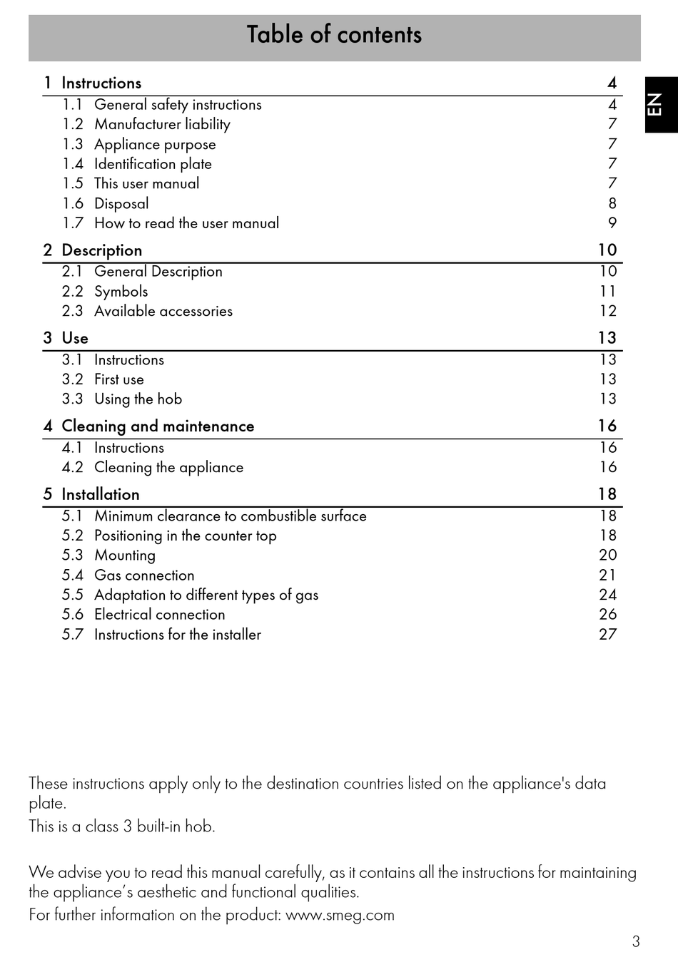 SMEG PGA96 MANUAL Pdf Download ManualsLib