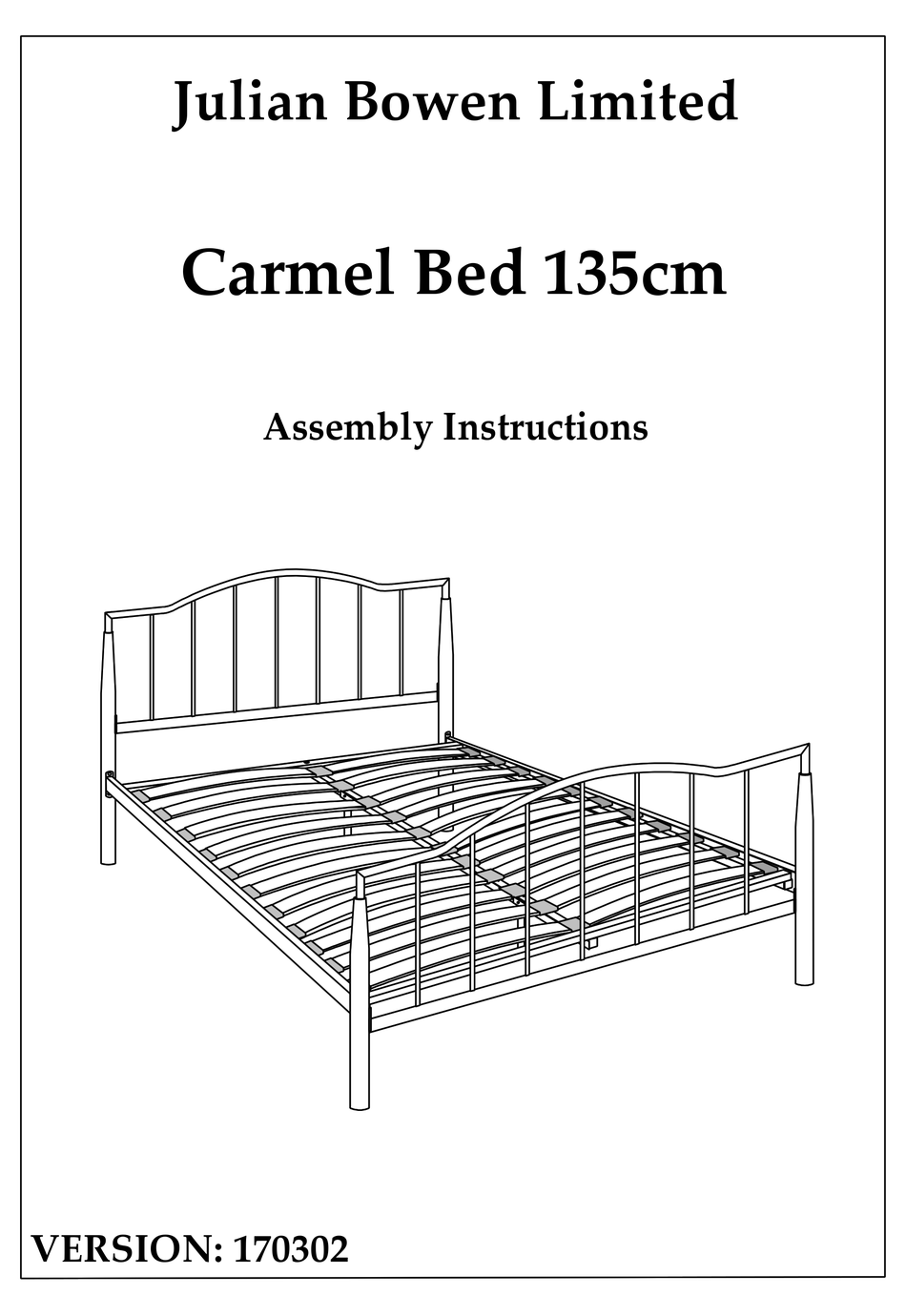 JULIAN BOWEN LIMITED CARMEL 170302 ASSEMBLY INSTRUCTIONS MANUAL Pdf