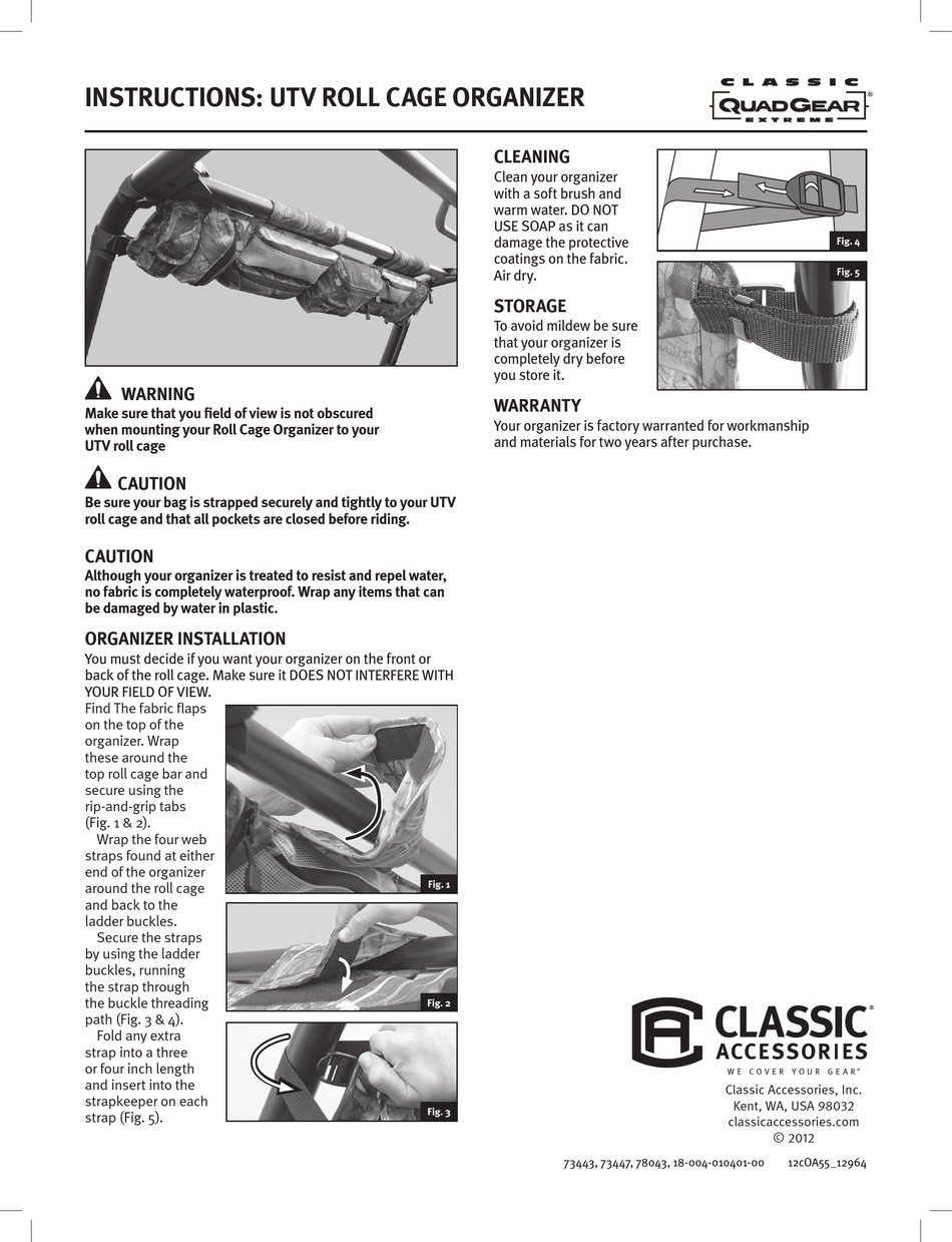 CLASSIC ACCESSORIES 73443 INSTRUCTIONS Pdf Download ManualsLib