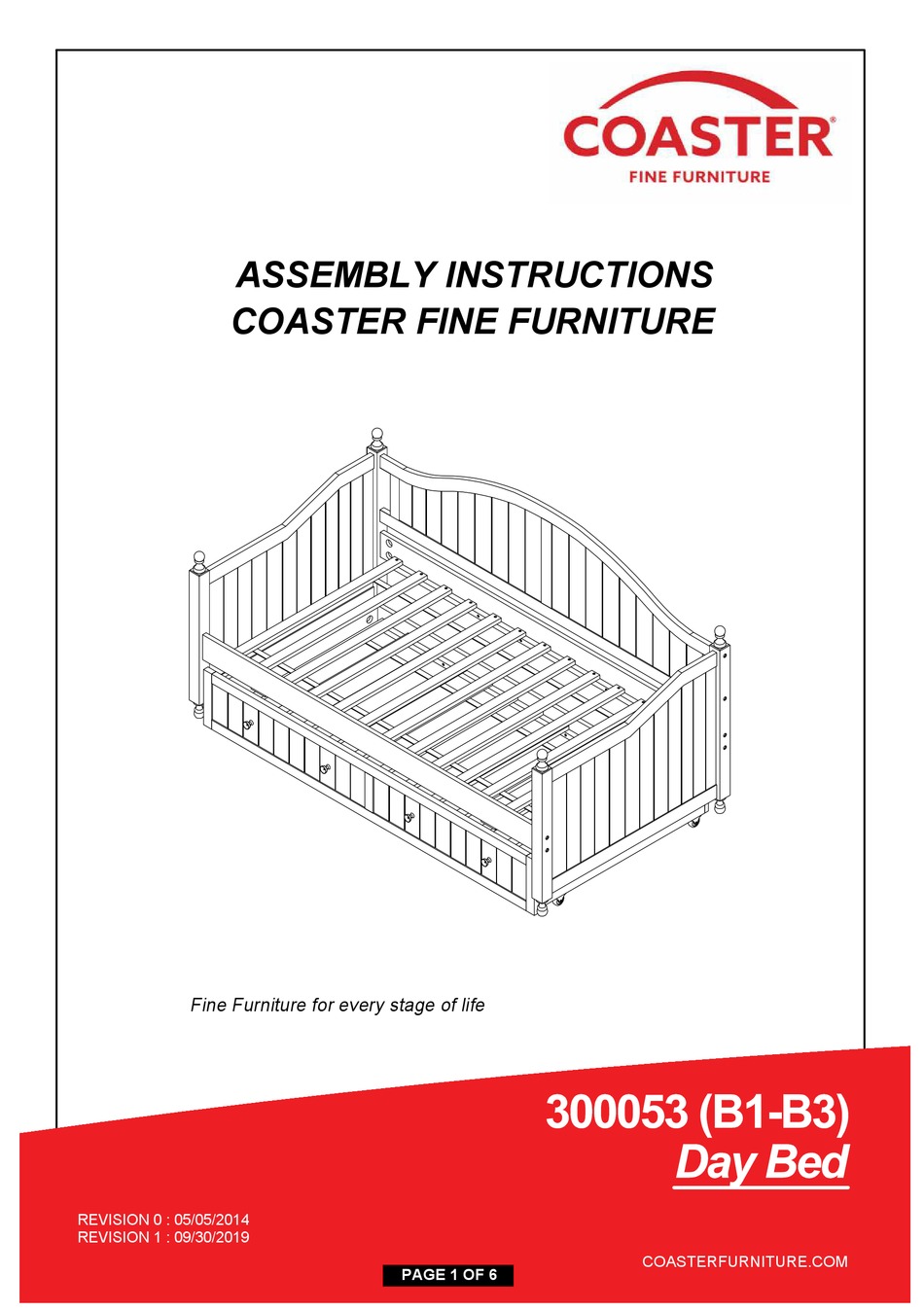 COASTER 300053 B1 ASSEMBLY INSTRUCTIONS MANUAL Pdf Download ManualsLib