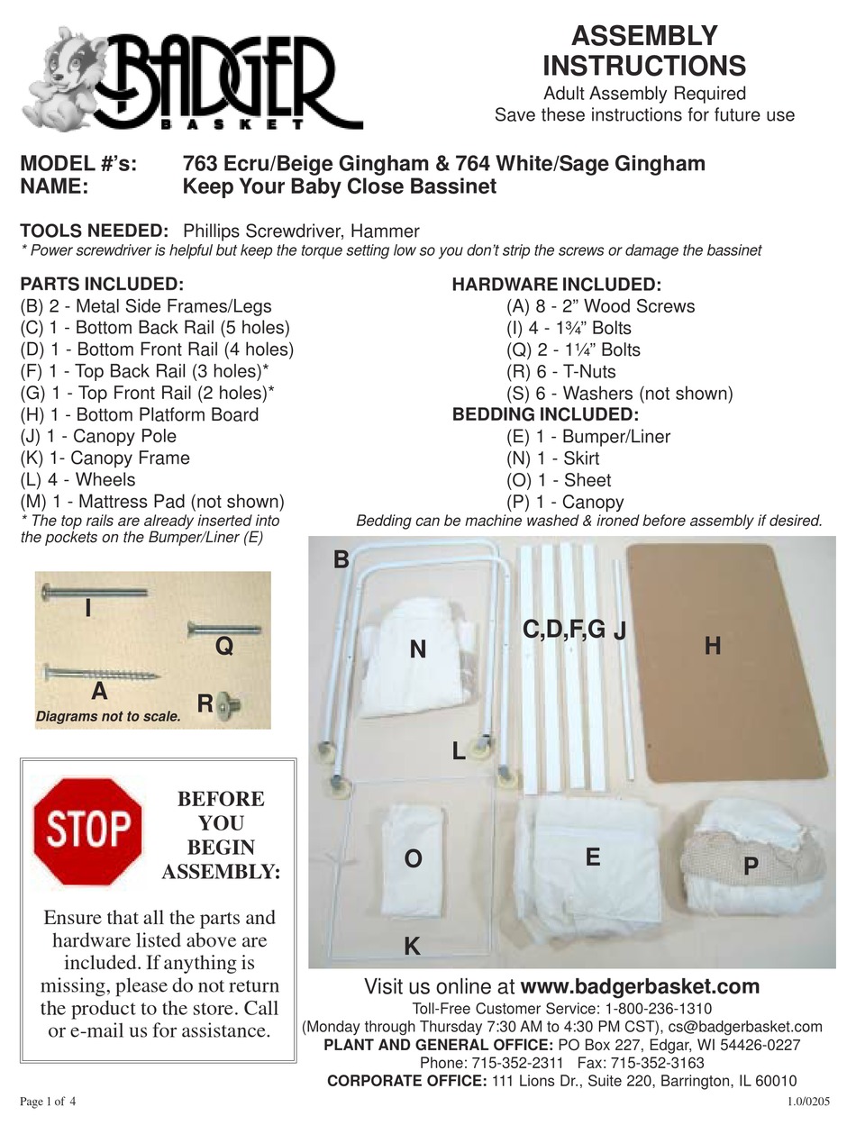 BADGER BASKET 763 ASSEMBLY INSTRUCTIONS Pdf Download ManualsLib