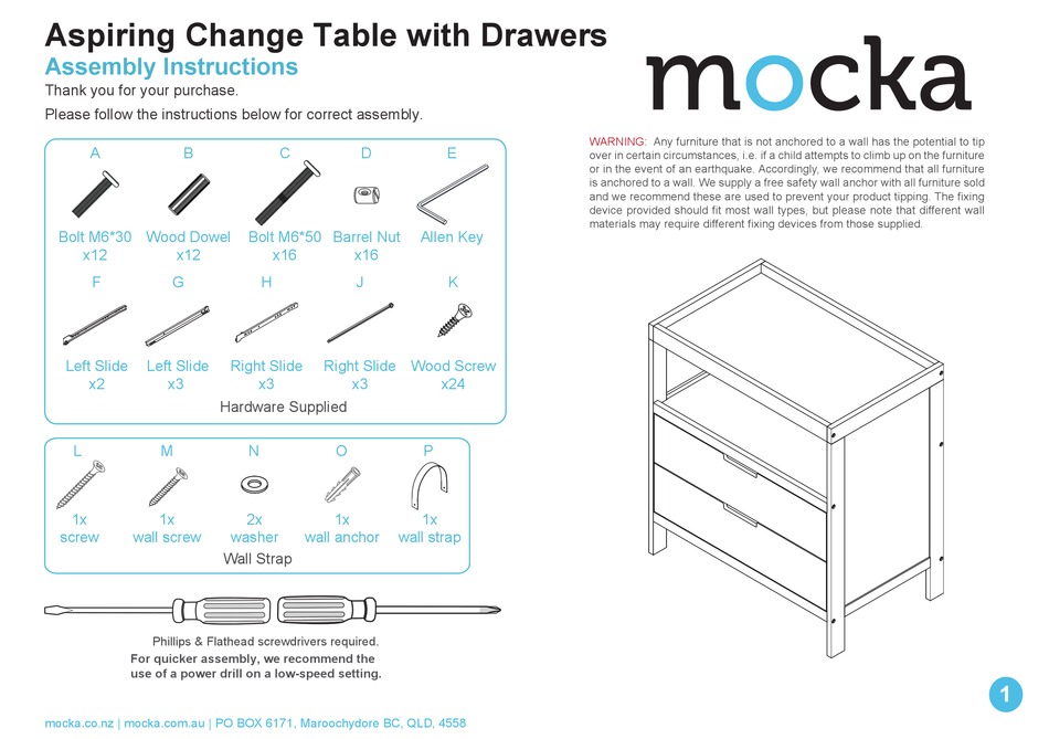 MOCKA ASPIRING CHANGE ASSEMBLY INSTRUCTIONS MANUAL Pdf Download ManualsLib