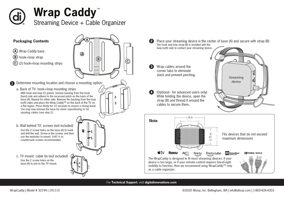 ALLSOP WRAP CADDY QUICK START MANUAL Pdf Download ManualsLib