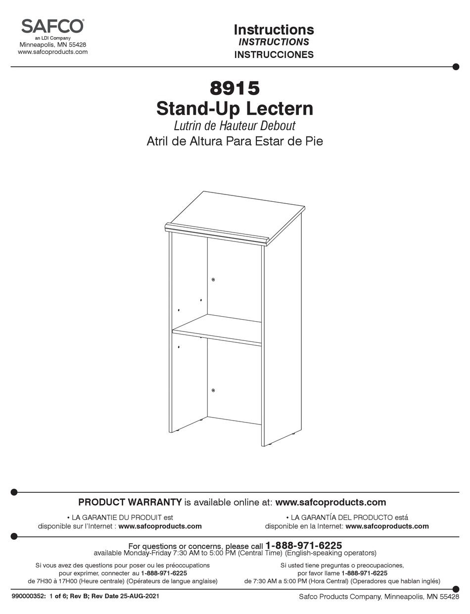 ldi-safco-8915-instructions-manual-pdf-download-manualslib