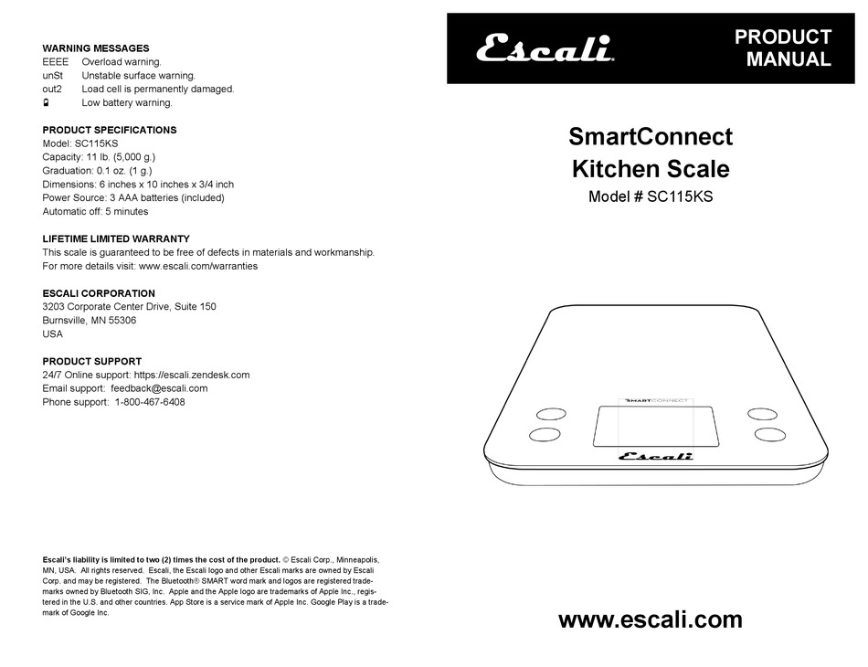Escali Smartconnect Sc115ks 