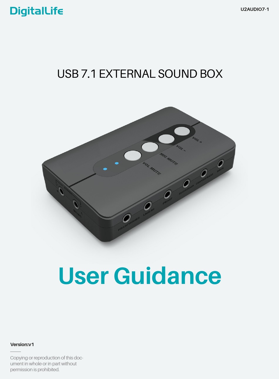DIGITALLIFE U2AUDIO71 USER GUIDANCE MANUAL Pdf Download ManualsLib