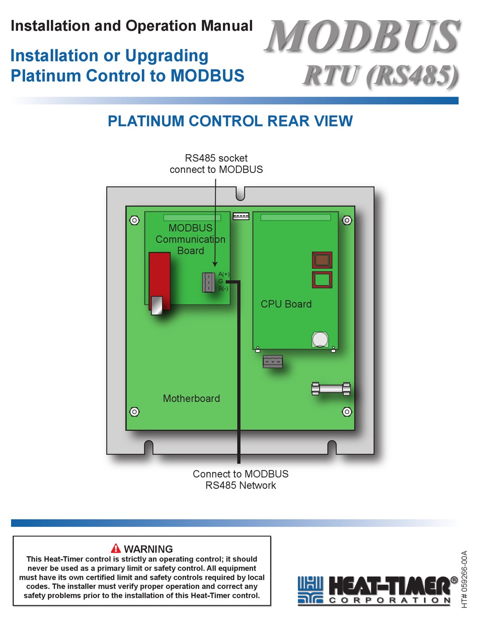 HEAT-TIMER MODBUS RTU RS485 INSTALLATION AND OPERATION MANUAL Pdf ...